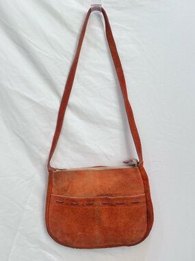 Vintage Suede Whiskey Color Shoulder Bag
